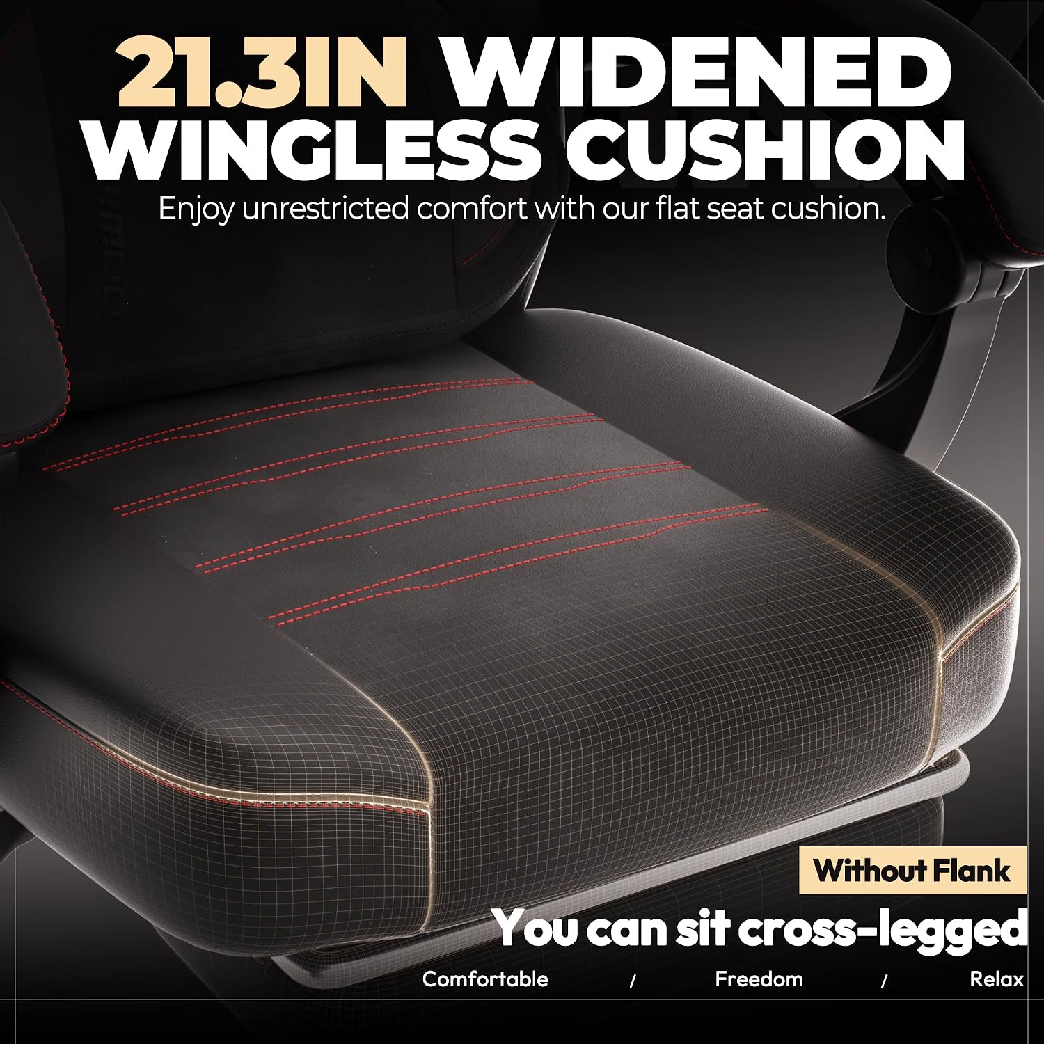 Dowinx Gaming Chair Big and Tall, PU Leather Ergonomic Gaming Chairs with Footrest,Wide Back Gamer Chair for Heavy People, Black