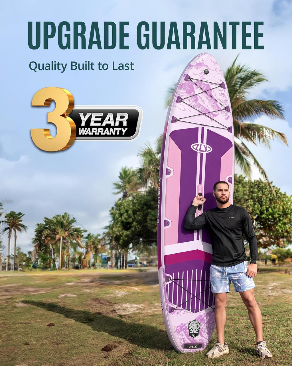 ZLX 11'6'x35' Ultra Wide Inflatable Stand Up Paddle Board | Stable Non-Slip Deck Pad, Unique Fin System, Premium SUP Accessories & Backpack - Upgraded Pump for Adults, All Skill Levels