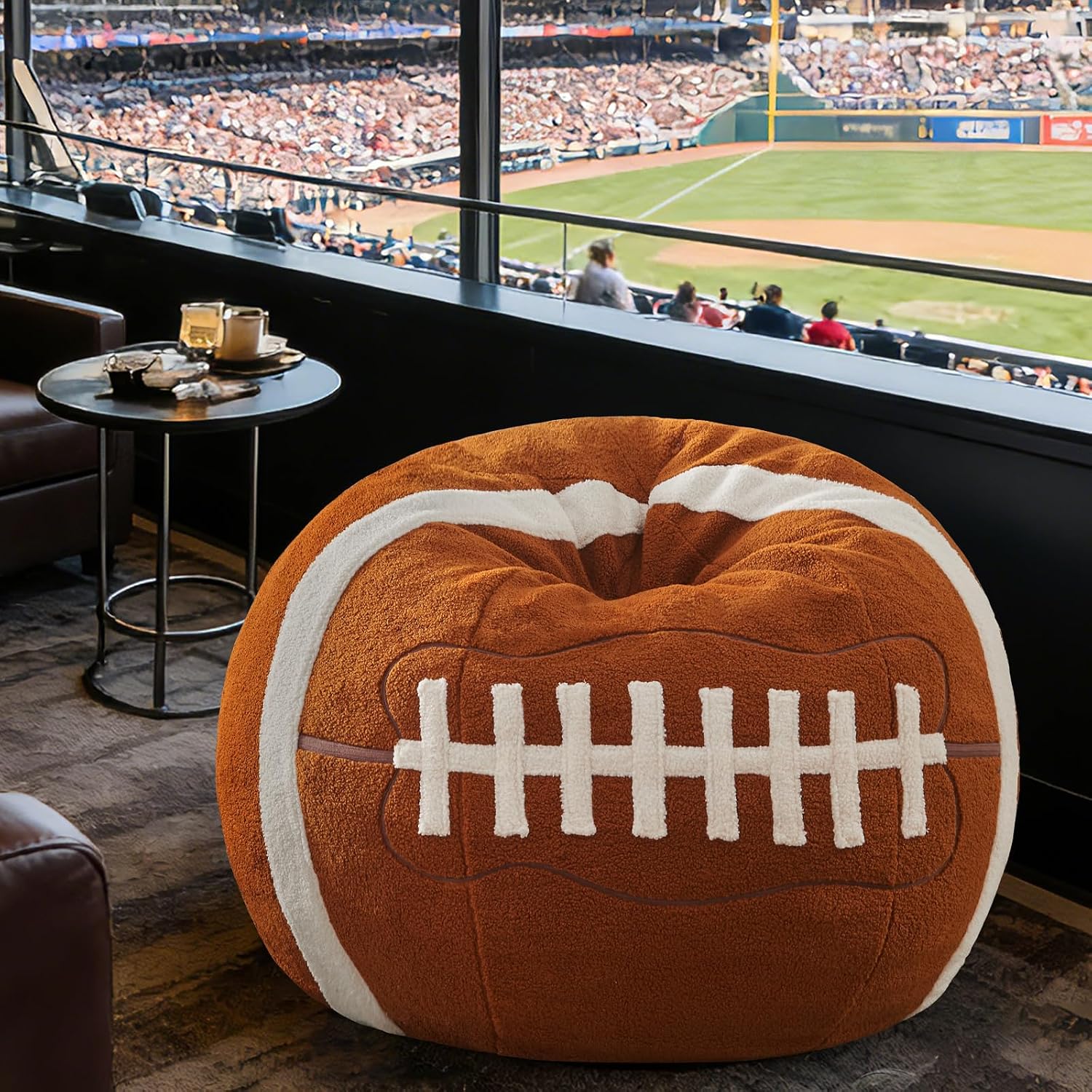 Sports Football Bean Bag Chair – Giant Bean Bag Chairs for Adults and Kids – Filled Plush Lounge Sofa Couch for Living Room, Gaming Room, Office – Perfect for Football Party Decor – 44 Inch