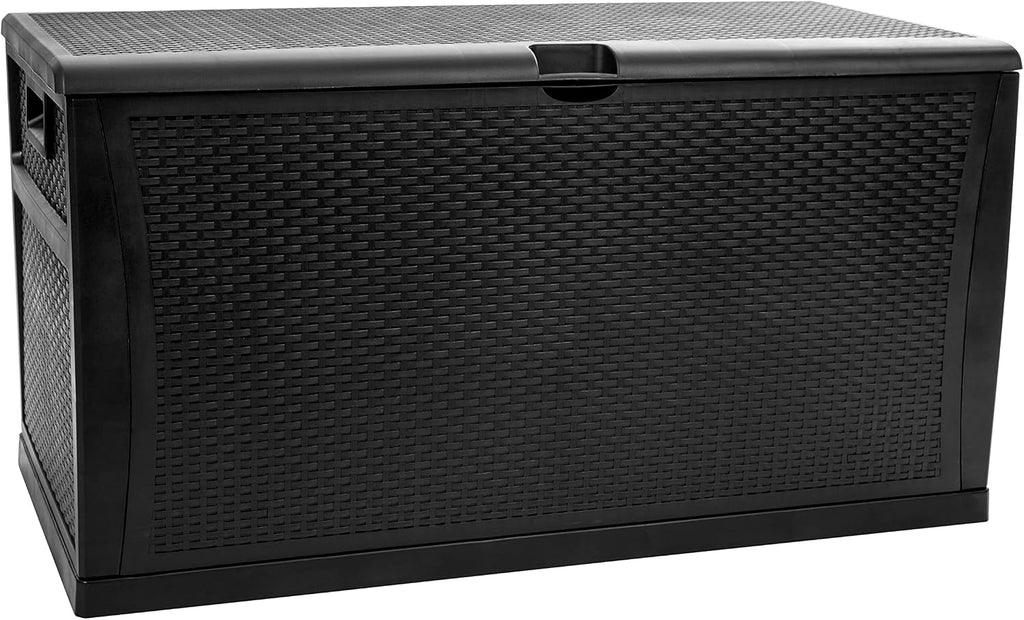 Flash Furniture 120 Gallon Plastic Deck Box - All-Weather Patio Storage and Organization for Throw Pillows, Pool Toys or Garden Tools