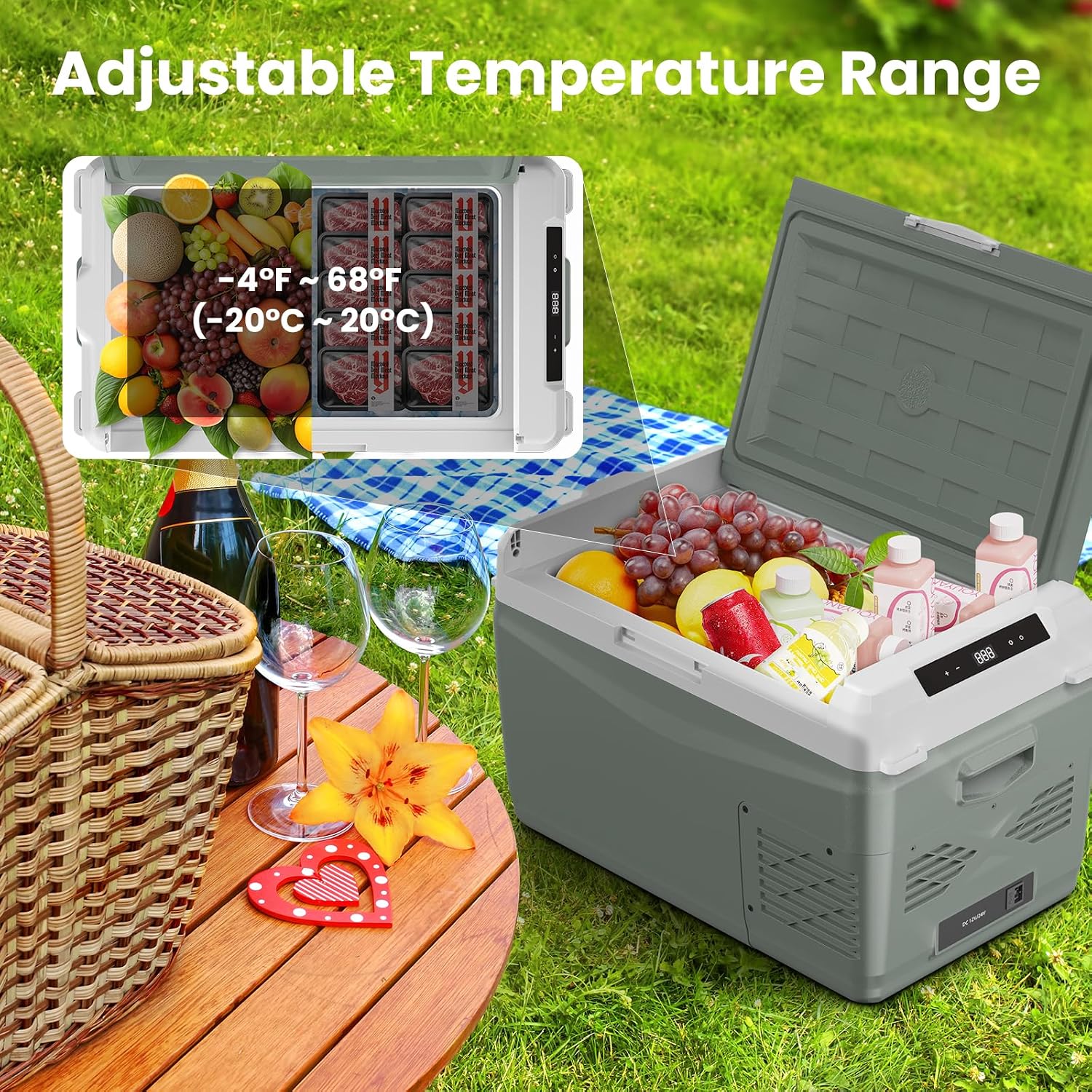 Alpicool Electric Cooler for Car Refrigerator 12 Volt Car Fridge 29 Quart Portable Freezer for Truck SUV RV Van Camper,Camping Boat Travel,-4~68°F (12V 240V, GC30)