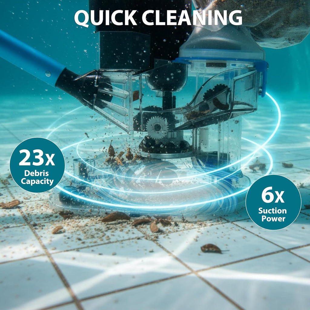 55 High-Power Cordless Pool Vacuum Cleaner for Inground & Above Ground Pools | MAX 75-Min Runtime, XL 24 GPM Suction for Heavy Debris | Includes 2 Extra Large (10L) Filter Bags