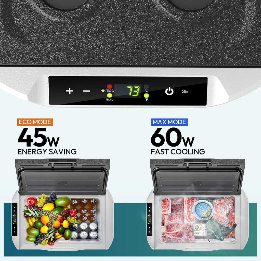 EUHOMY 12 Volt Refrigerator, 32QT(30L) 12V Cooler, Compressor Electric Cooler -4℉~68℉, 12V Fridge 12/24V DC 100-240V AC, Portable Freezer for Camping, Travel, Home, Truck