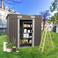 KEIKI 6x4 FT Outdoor Metal Storage Shed with Sloped Roof,Vents and Lockable Door for Garden Yard Lawn