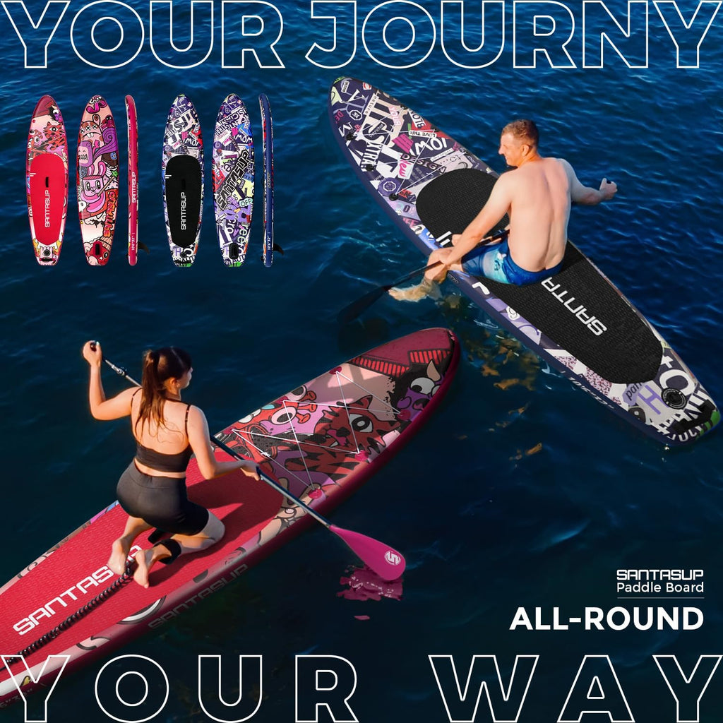 10'6'/11'Wide Inflatable Stand Up Paddle Board for Adults & Youth of All Skill Levels, with Premium SUP Paddleboard Accessories, Anti-Slip EVA Deck
