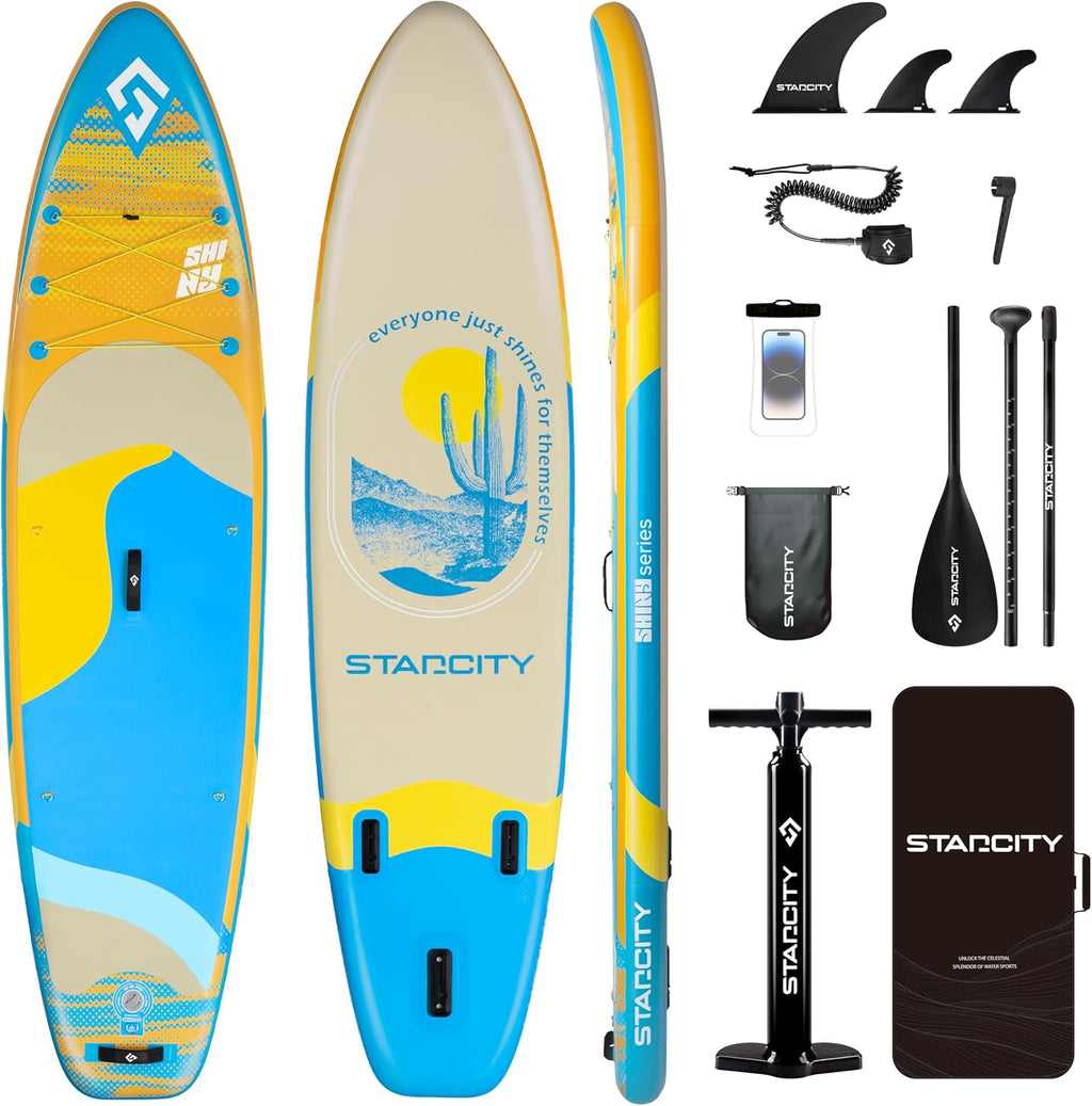 Starcity 11'x34*6' Blow Up Paddle Board, Inflatable Paddle Board, Spacious and Stable, Anti Slip and Easy to Operate, Large Size Suitable for Single Person/Family/Pet Use