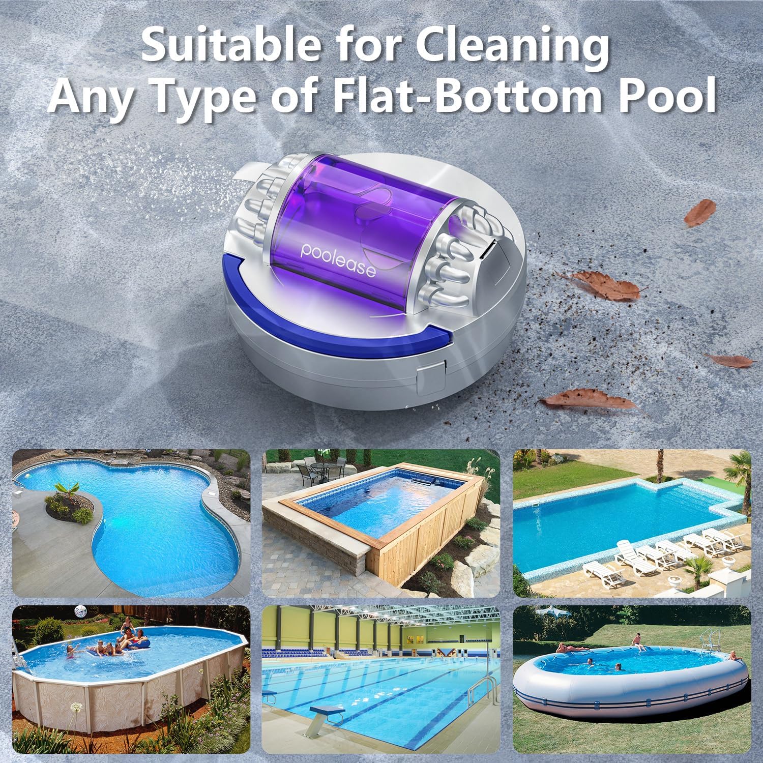 X1 Cordless Robotic Pool Vacuum, Automatic Pool Cleaner with 45W Dual-Motor, Ideal for Inground Above-Ground Flat Pool, 2L Debris Capacity, 90Mins Runtime