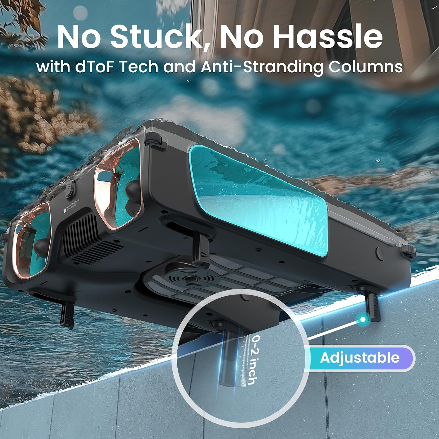 AIPER EcoSurfer S2 Solar Powered Pool Surface Skimmer Robot with APP Support, 24/7 Continuous Cleaning, Dual Charging Modes, Smart Obstacle Avoidance, 150-um Filtration, OTA Upgrade, Blue