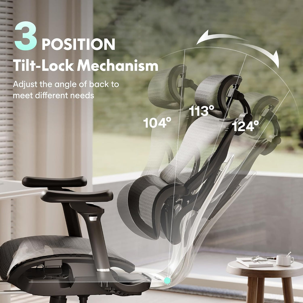 FLEXISPOT ErgoX Max Ergonomic Office Chair with footrest Black - Aluminum Alloy Frame & Base, 661 lb Capacity, 5D Armrests, 4D Adaptive Lumbar & 4D Headrest 1