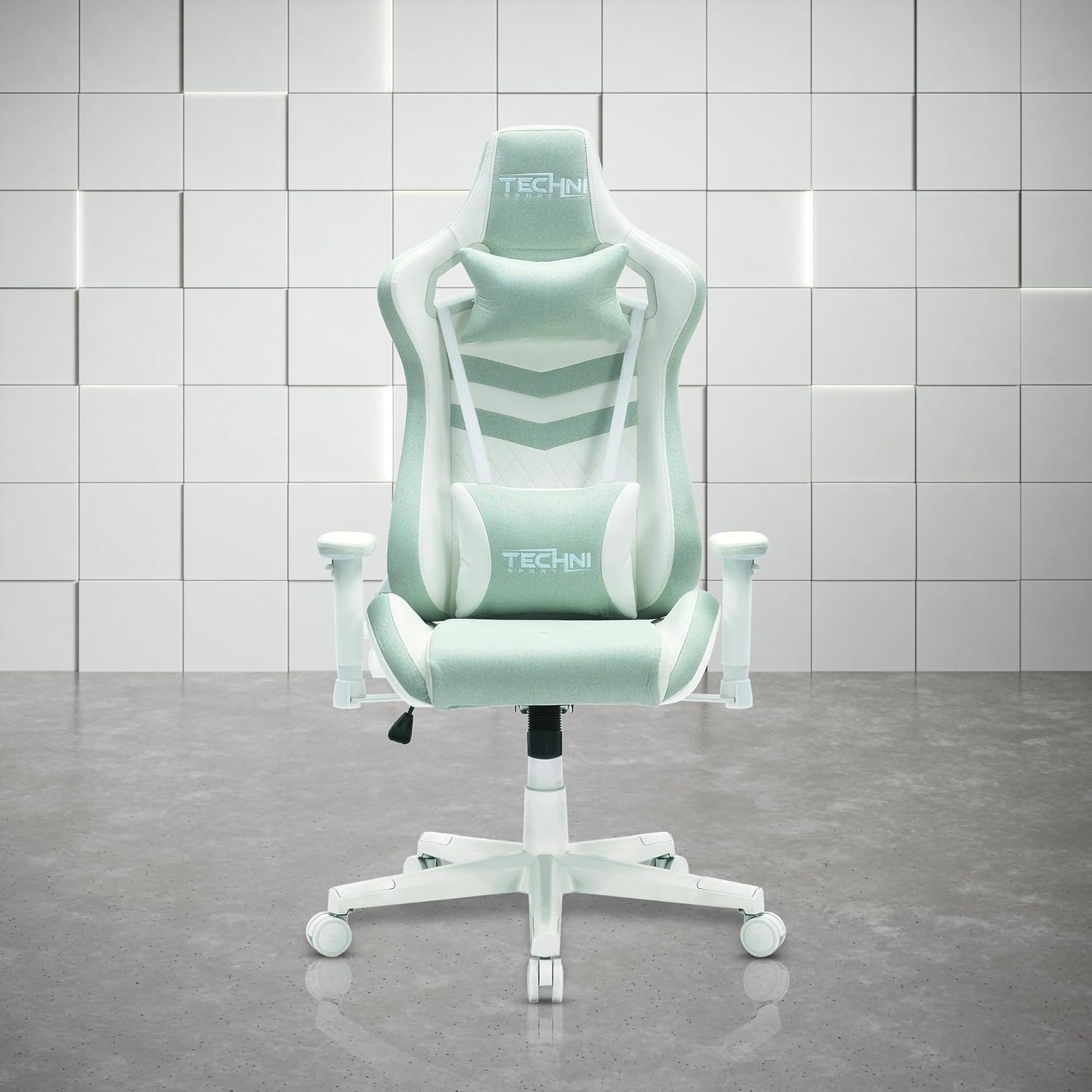Techni Sport Green Pastel Multi-Layered Fabric Gaming Chair