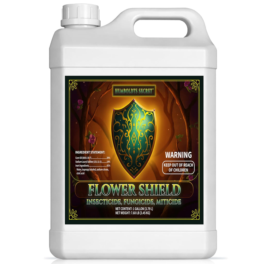 Humboldts Secret Flower Shield | Plant Care Spray for Routine Foliar Application & Maintenance | Naturally Derived, Oil-Based Formula | Indoor & Outdoor Plants | 1 Gallon
