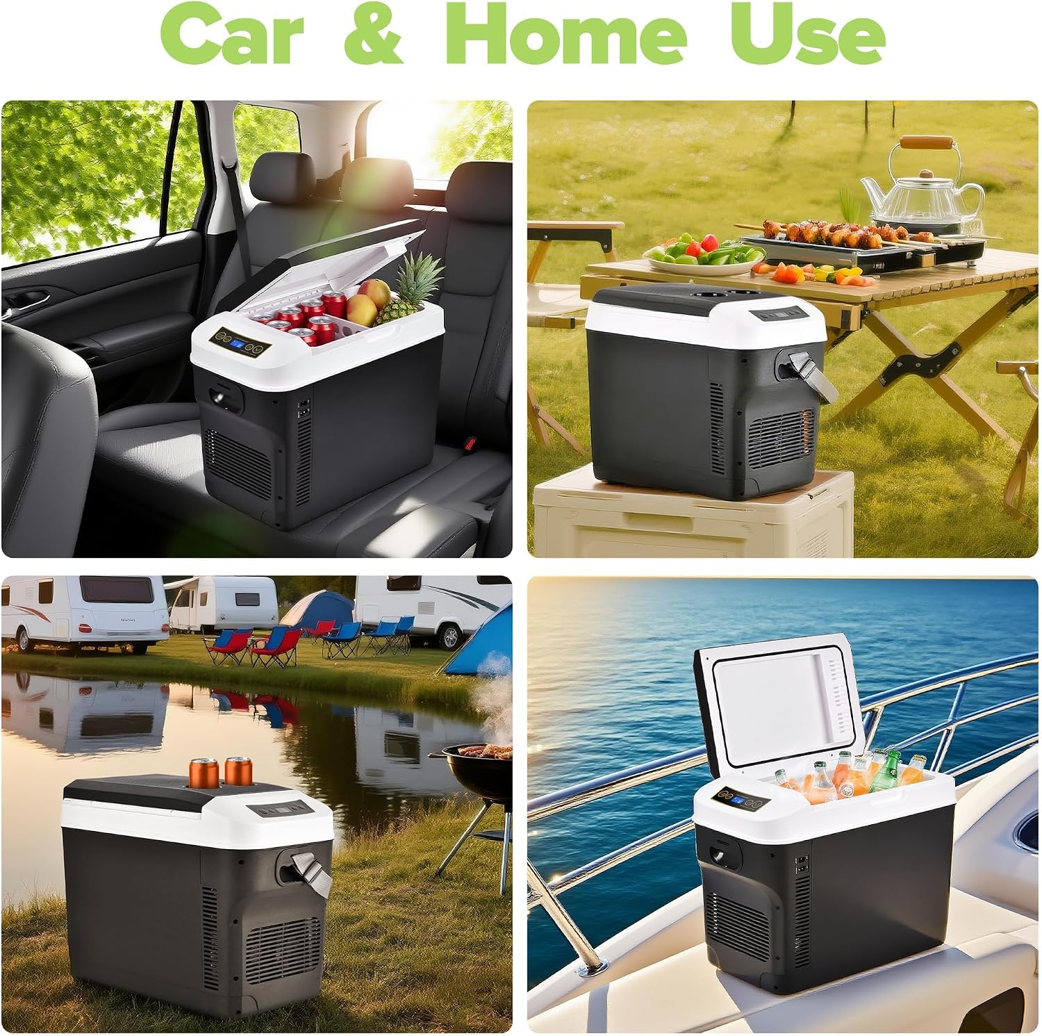 advwin 12 Volt Car Refrigerator 31Quart(30L) Electric Cooler/Warmer, Plug In Car Cooler with 110V AC Home Power Cord & 12V Car Adapter, Portable Refrigerator for Camping, Travel, RV