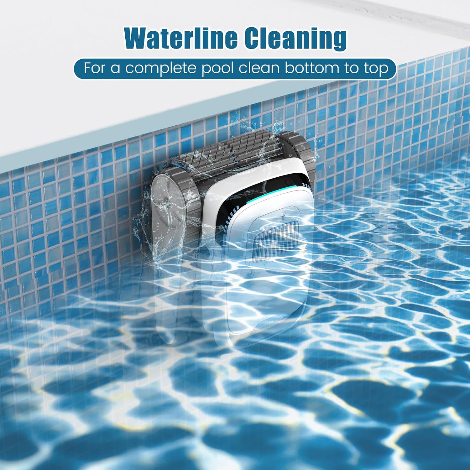 Pool Vacuum for Inground Pools and Above Ground Pools, Wall Climbing Pool Cleaner Robot, 45000 Pa Power, Smart Navigation, Ideal Pool Vacuum Robot for Wall, Waterline, Floor.