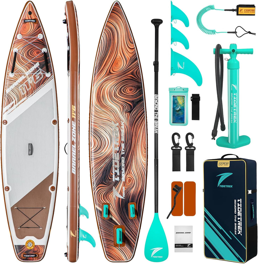 11'6' Inflatable Stand Up Paddle Boards, Premium SUP Accessories, Non-Slip Comfort Deck for Youth & Adults
