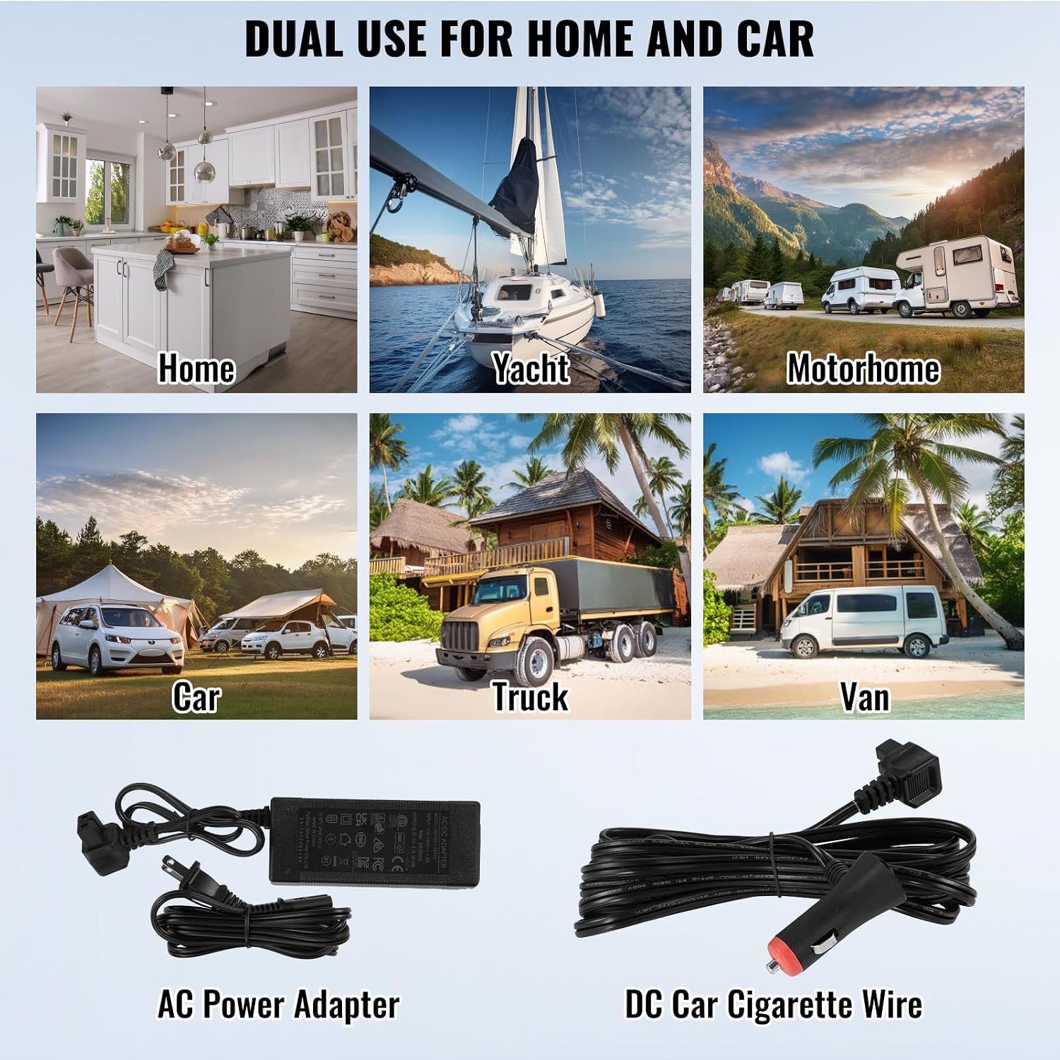 VEVOR Car Refrigerator, 12 Volt Car Refrigerator Fridge, 40 L Dual Zone Portable Freezer, -4℉-68℉ Adjustable Range, 12/24V DC and 100-240V AC Compressor Cooler for Outdoor, Camping, RV