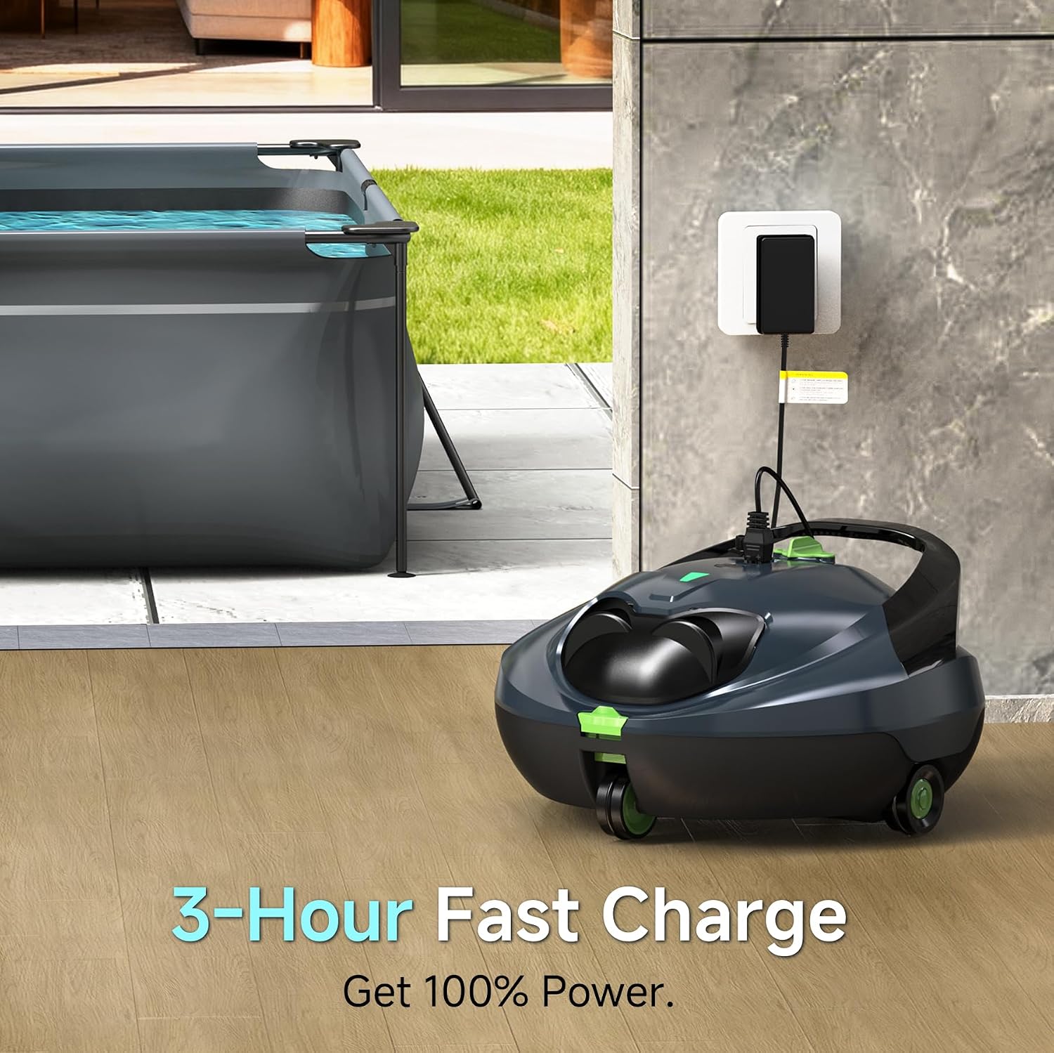 Pooloob Robotic Pool Vacuum Cleaner with Triple-Layer Filtration & Floating Buoy, for Regular Daily Maintenance, Flat Floor Cleaning for Above/In-Ground Pools,NOT for Initial or Deep Cleaning or Swamp