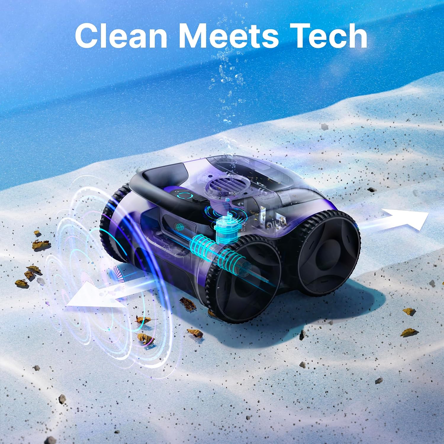 Niya Sonar 20 Cordless Robotic Pool Cleaner from The Creators of Dolphin, Ideal for Above/Inground Pools, up to 26 FT in Length, Floor Cleaning Only