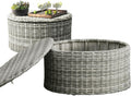 Elle Decor Vallauris Patio Outdoor Furniture Collection, Premium All Weather Wicker, Storage Coffee Table, Gray
