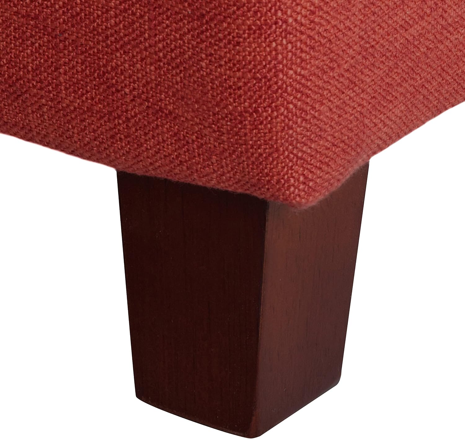Homepop Home Decor | Tufted Ainsley Button Storage Ottoman Bench with Hinged Lid | Ottoman Bench with Storage for Living Room & Bedroom, Cranberry