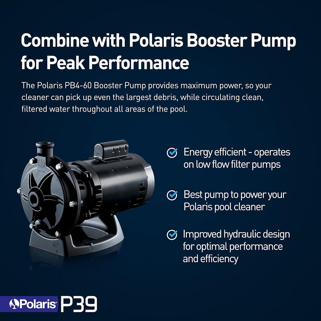 Polaris Vac-Sweep P39 Pressure Inground Pool Cleaner, Triple Jet Powered, with a Dual Chamber SuperBag for Debris