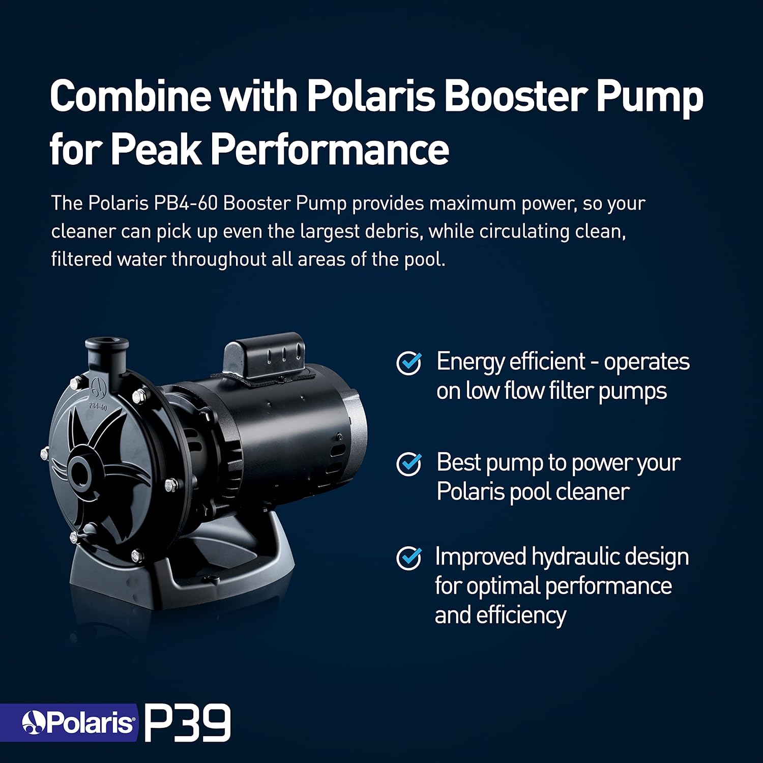 Polaris Vac-Sweep P39 Pressure Inground Pool Cleaner, Triple Jet Powered, with a Dual Chamber SuperBag for Debris