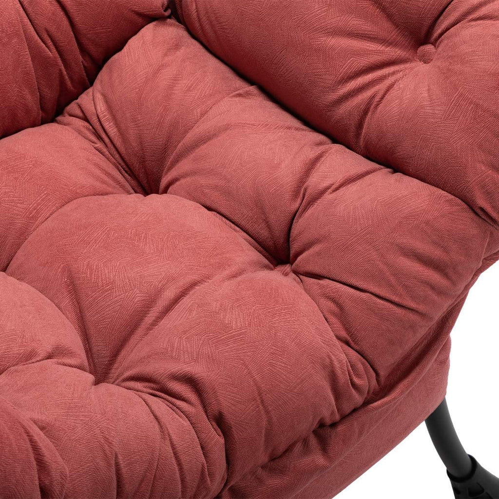 HollyHOME Lazy Chair with Armrest and Side Pocket, Comfy Accent Lounge Chair,Leisure Sofa Armchair for Living Room, Bedroom, Dorm, or Small Spaces, Oversized Reading Sofa Chair, Textured Brick Red