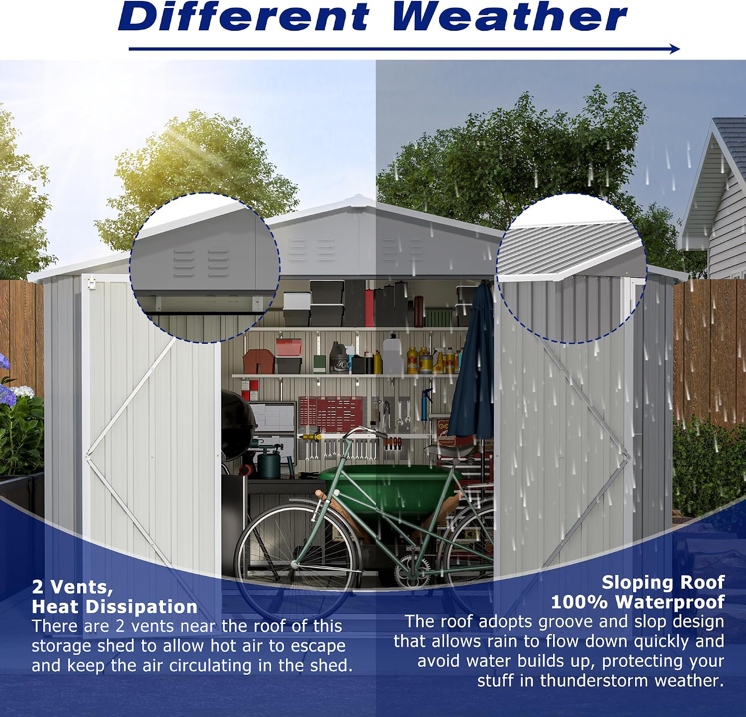 C Garden Sheds, 8 x 12 ft, Gray