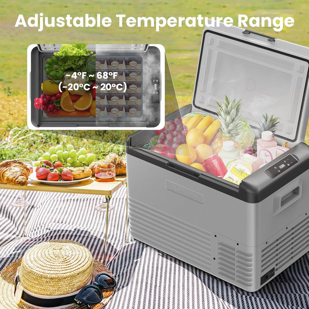 Alpicool Car Refrigerator 12 Volt Portable Car Fridge 39 Quart（37 L Electric Cooler with AC/DC，Single Zone Car Refrigerator Freezer for Truck Van RV Camper SUV, Camping Boat Travel，-4~68°F（CL40