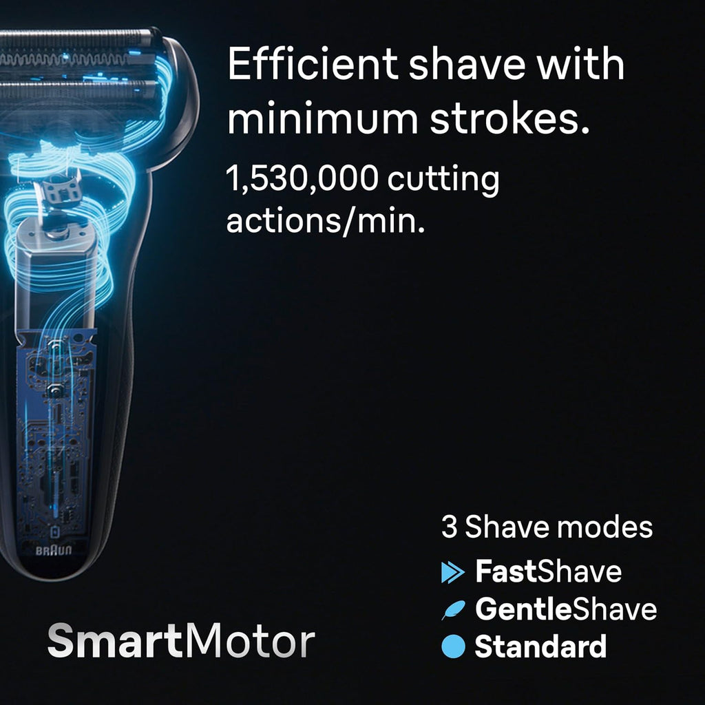 Braun Electric Shaver for Men, Series 7 7120s, Wet & Dry Shave, Turbo & Gentle Shaving Modes, Waterproof Foil Shaver, with Precision Trimmer, Space Grey