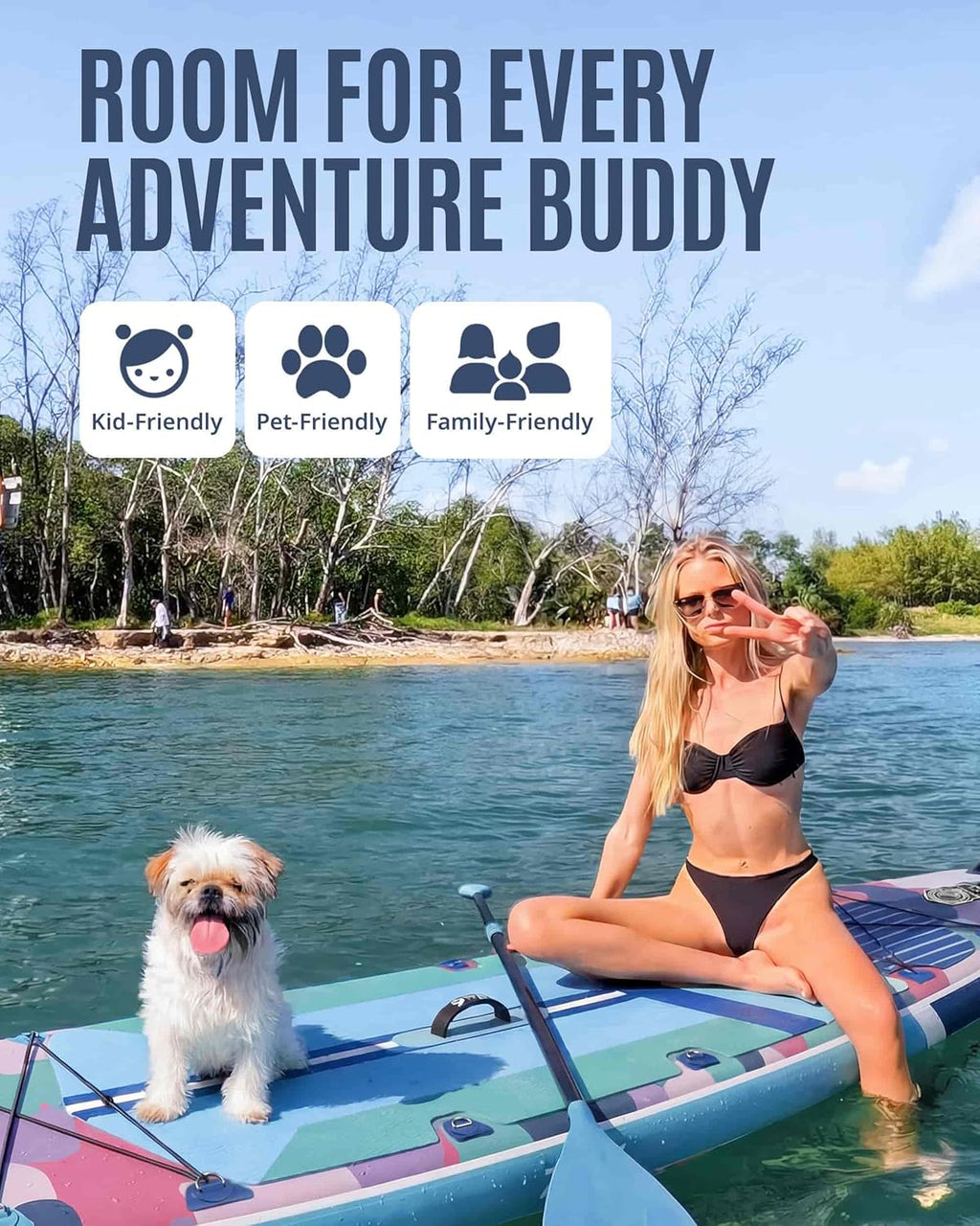 ZLX 11'6'x35' Ultra Wide Inflatable Stand Up Paddle Board | Stable Non-Slip Deck Pad, Unique Fin System, Premium SUP Accessories & Backpack - Upgraded Pump for Adults, All Skill Levels