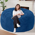 Homguava 6 FT Bean Bag Chair,6' Big Bean Bag,Giant Bean Bag Chairs for Adults with Memory Foam Filled,Comfy Large Beanbag Chairs Soft Bean Bag Sofa with Dutch Corded Plush Cover-Blue