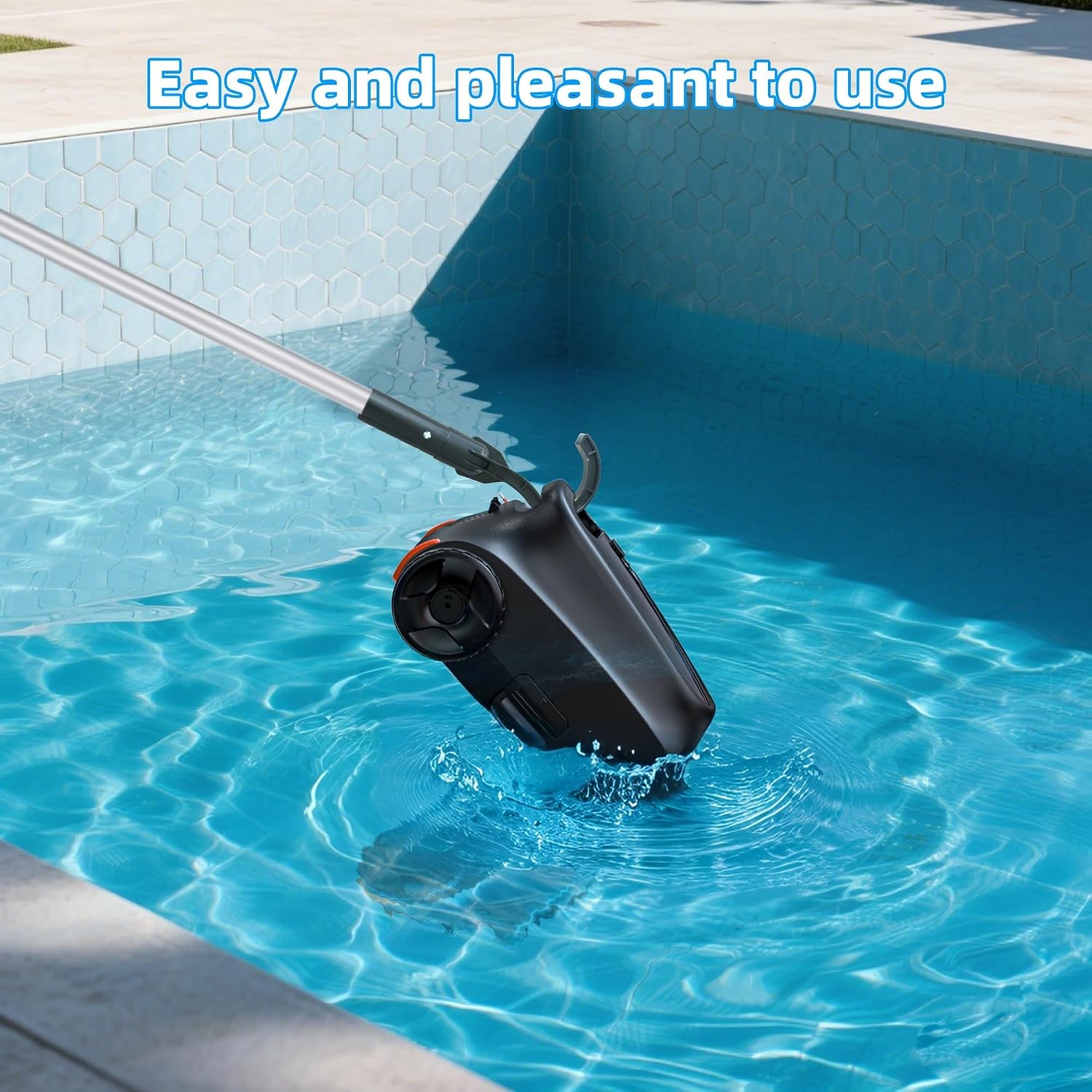 Pool Vacuum for Above Ground Pool, 180 Mins Runtime Cordless Robotic Pool Cleaner, Pool Vacuum Flat Pools up to 2000 Sq.Ft, Self-Parking, Dual Brushless Motors for Above-Ground Pools