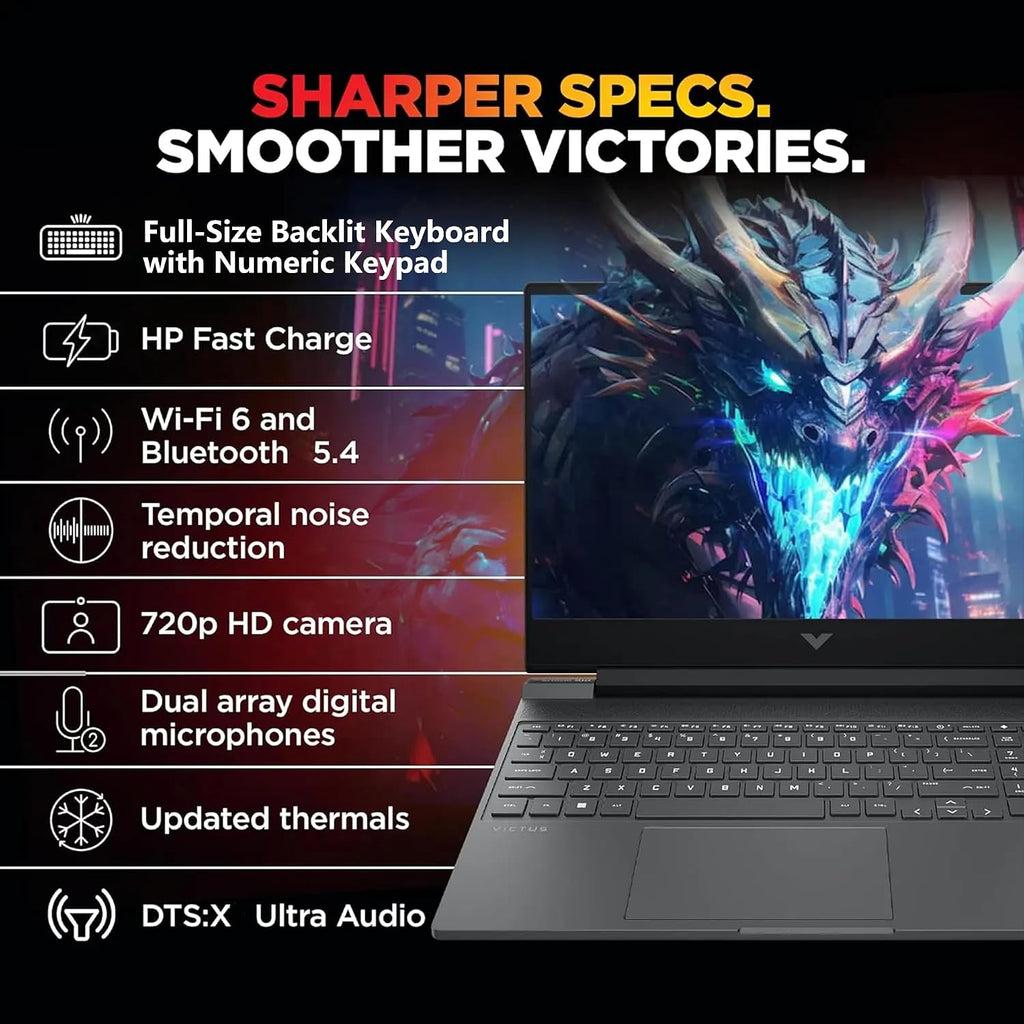 HP Victus Gaming Laptop | 15.6' FHD IPS 144Hz Anti-Glare | Intel 8-Core i5-13420H (>i7-12650H) | 64GB DDR4 2TB SSD | GeForce RTX 4050 6GB | Backlit Type-C WiFi 6 Fast Charge Win11 Pro w/DLCA Accessory