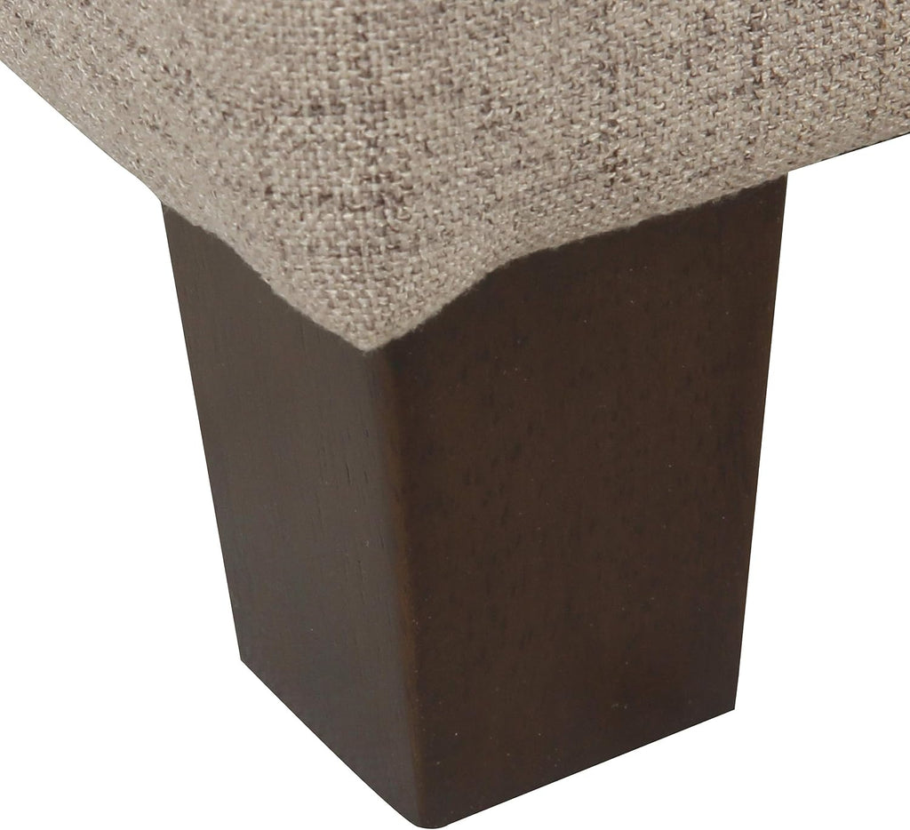 Homepop Home Decor | Tufted Ainsley Button Storage Ottoman Bench with Hinged Lid | Ottoman Bench with Storage for Living Room & Bedroom, Tan