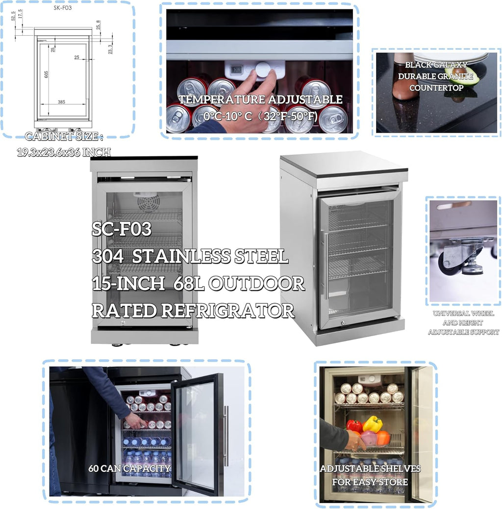 Modular Outdoor Kitchen BBQ Island, 96' Outdoor Kitchen Propane Gas Island Grill with Sink, Compact Refrigerator, Storage Cabinets, Rotisserie Kit (Silver, 96')