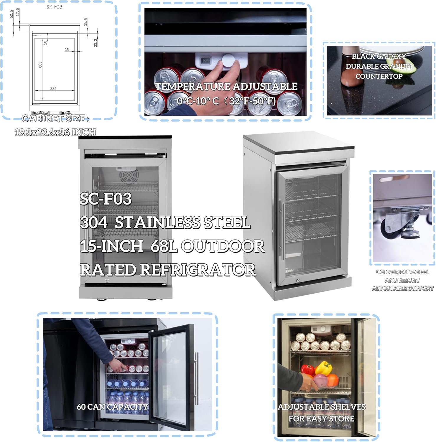 Modular Outdoor Kitchen BBQ Island, 96' Outdoor Kitchen Propane Gas Island Grill with Sink, Compact Refrigerator, Storage Cabinets, Rotisserie Kit (Silver, 96')