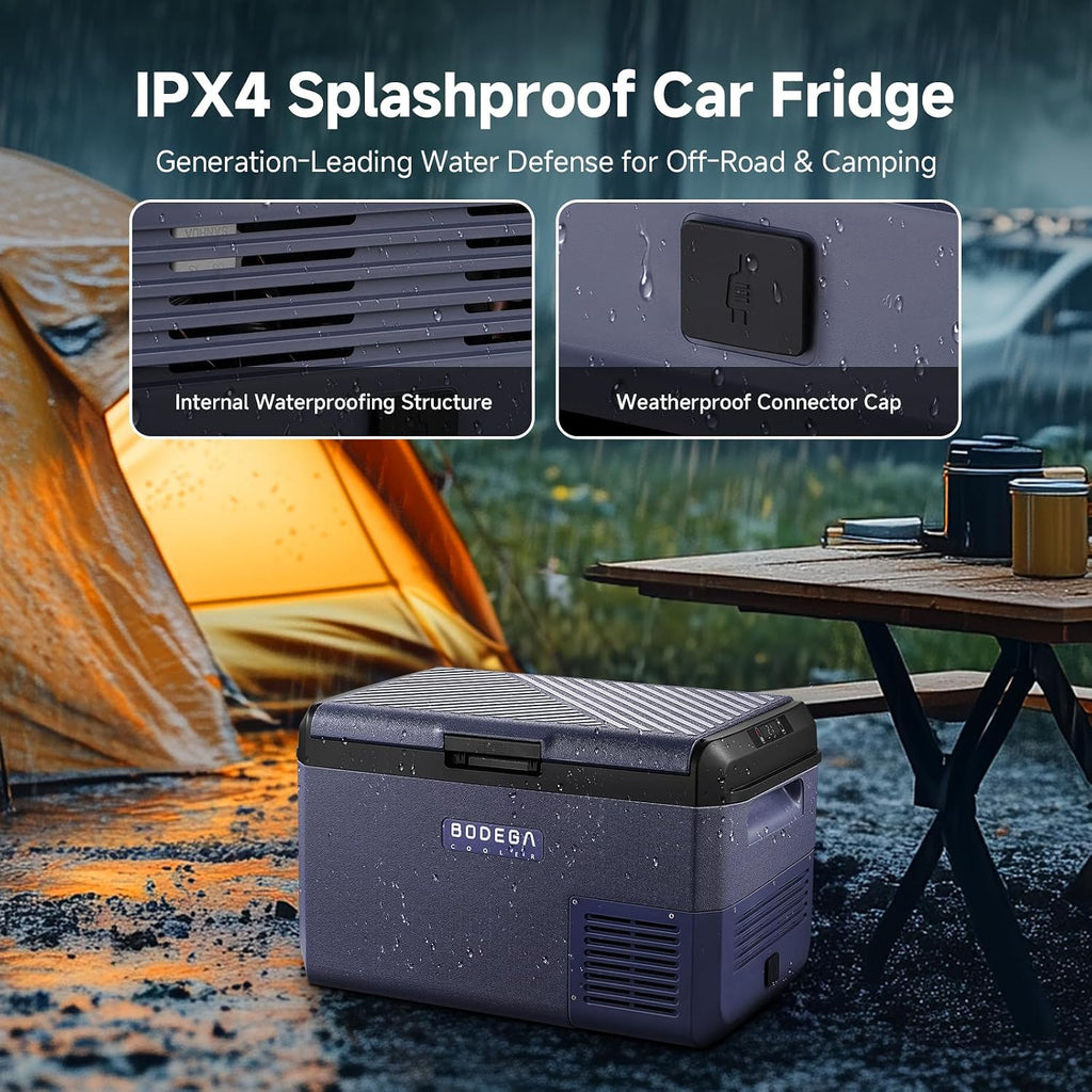 BODEGA 12 volt Car Refrigerator - 26QT Portable Freezer IPX4 Waterproof Car Fridge Electric Cooler Ultra-Quiet for Truck Van Camping Travel 12/24V DC 110~240 Volt AC,-4℉~68℉