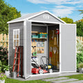 6x3 FT Plastic Outdoor Storage Shed with Floor and Lockable Door, All-Weather Resin Storage Shed Easy to Install, Garden Shed/Tool Shed for Backyard, Patio, Lawn