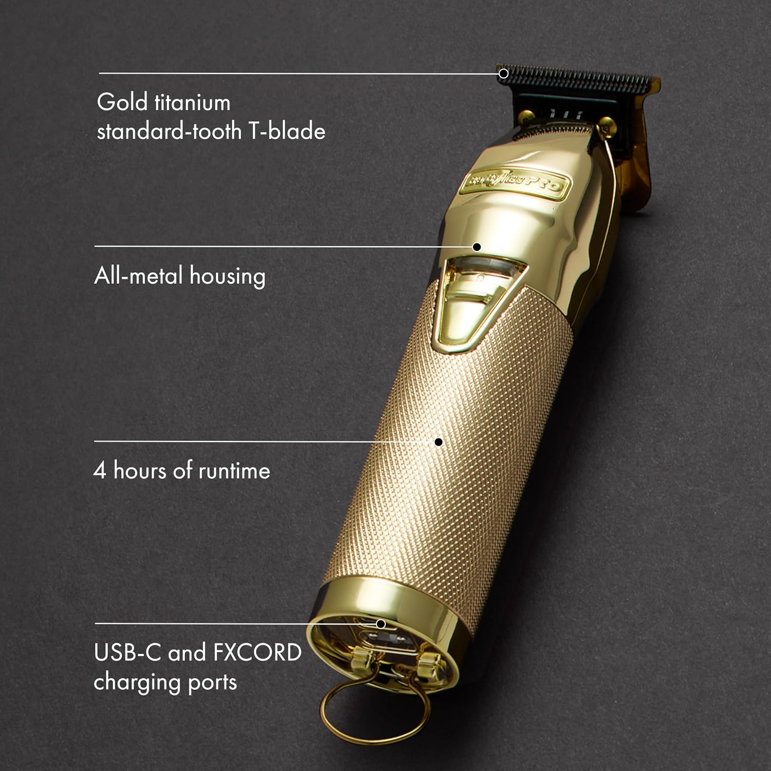 BaBylissPRO FX+ Professional Barber Cord/Cordless Hair Trimmers – Beard Trimmer for Men, Professional Stylist & Barber Clippers, USB-C Cordless Hair Trimmers for Men