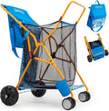 Old Bahama Bay Heavy-Duty Beach Cart with 100 lbs Capacity - Foldable Beach Wagon with Removable 20L Cooler Bag, Sand Chair Holder, Umbrella Stand & Large Mesh Basket for Beach, Camping, Picnic