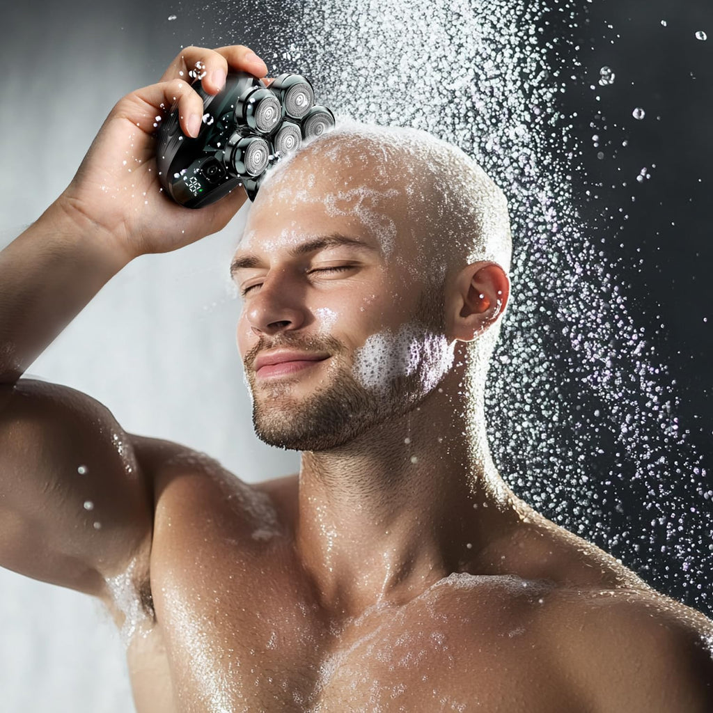 Cyruzi Head Shavers for Bald Men: 7D Floating Electric Razor with Magnetic Removable Head, IPX7 Waterproof Wet or Dry Shaver, LED Display & Type-C Fast Charging