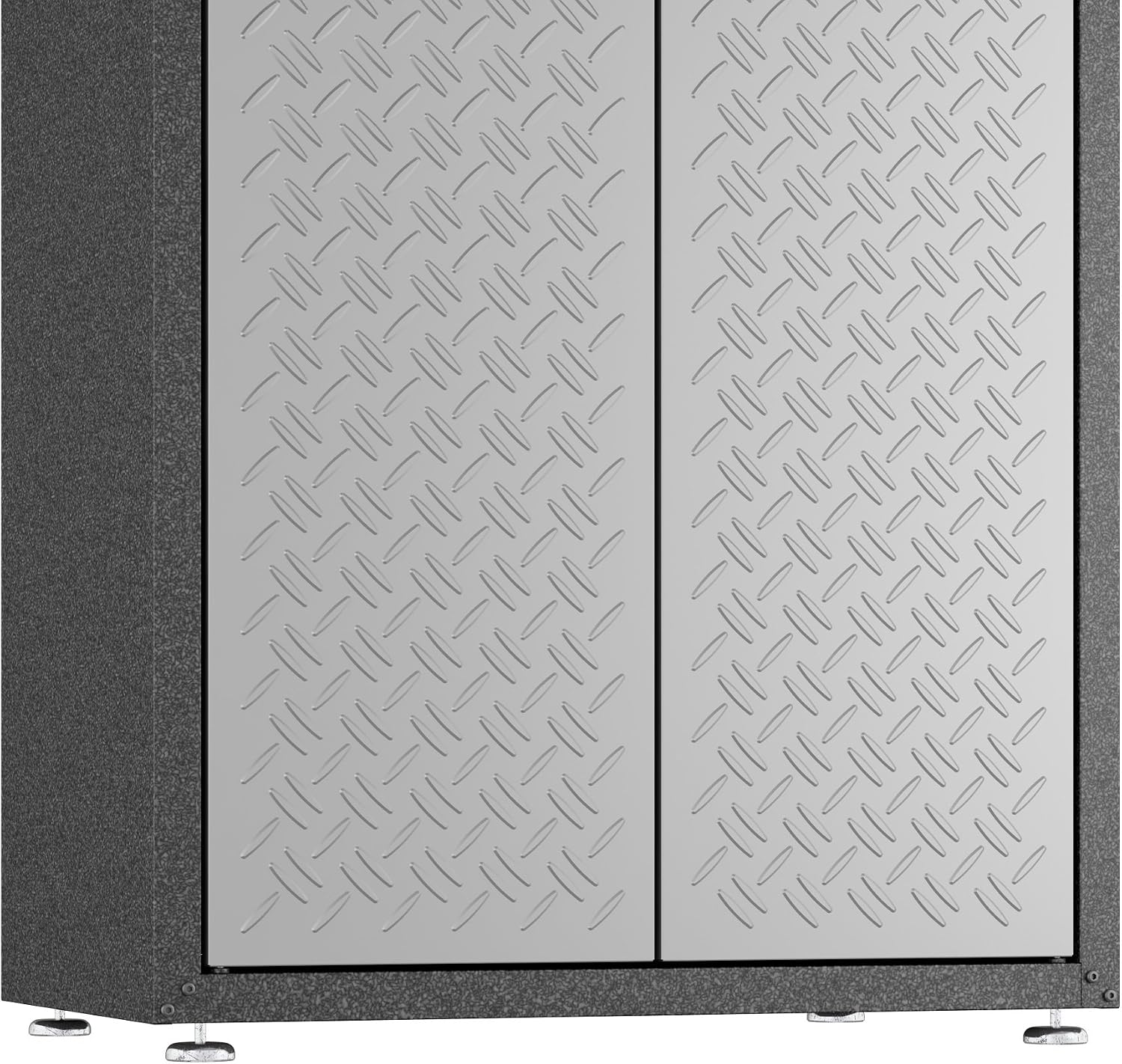 Manhattan Comfort Fortress Collection Modern Designed Durable Tall Storage Standing Garage Cabinet Great For Tools and Supplies, Stainless Steel