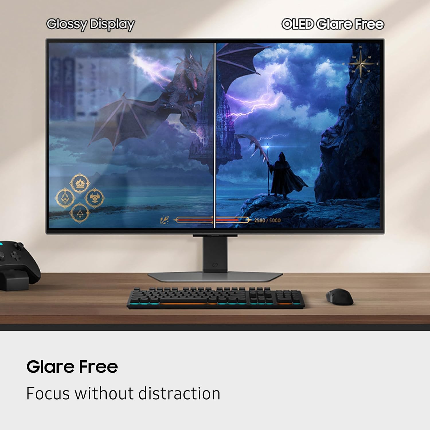 Samsung LS27FG810SNXZA 27 Inch Odyssey OLED 4K 240Hz Gaming Monitor with 5 Year Amber Protection Plan (2025)