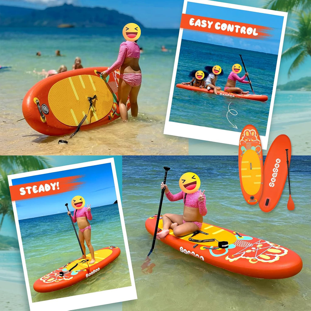 Kids Stand Up Paddle Board with Inflatable SUP Accessories, Durable, Lightweight, Wide Stable Design, Non-Slip Comfort Deck,Inflatable Paddle Board for Kid & Youth