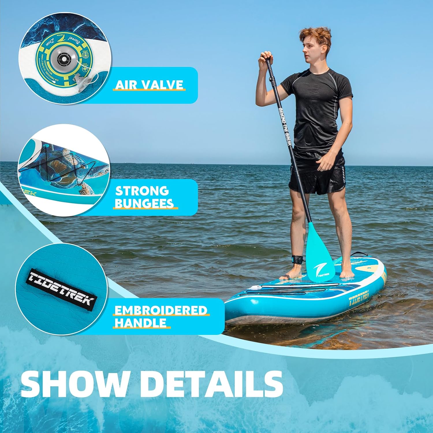 11'/11'6' x 33'/34' x 6' Inflatable SUP Paddle Board – Extra-Wide, Stable Stand Up Paddle Board with Premium Full Accessory Set for Adults & Youth