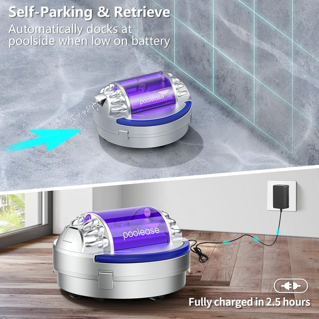 X1 Cordless Robotic Pool Vacuum, Automatic Pool Cleaner with 45W Dual-Motor, Ideal for Inground Above-Ground Flat Pool, 2L Debris Capacity, 90Mins Runtime