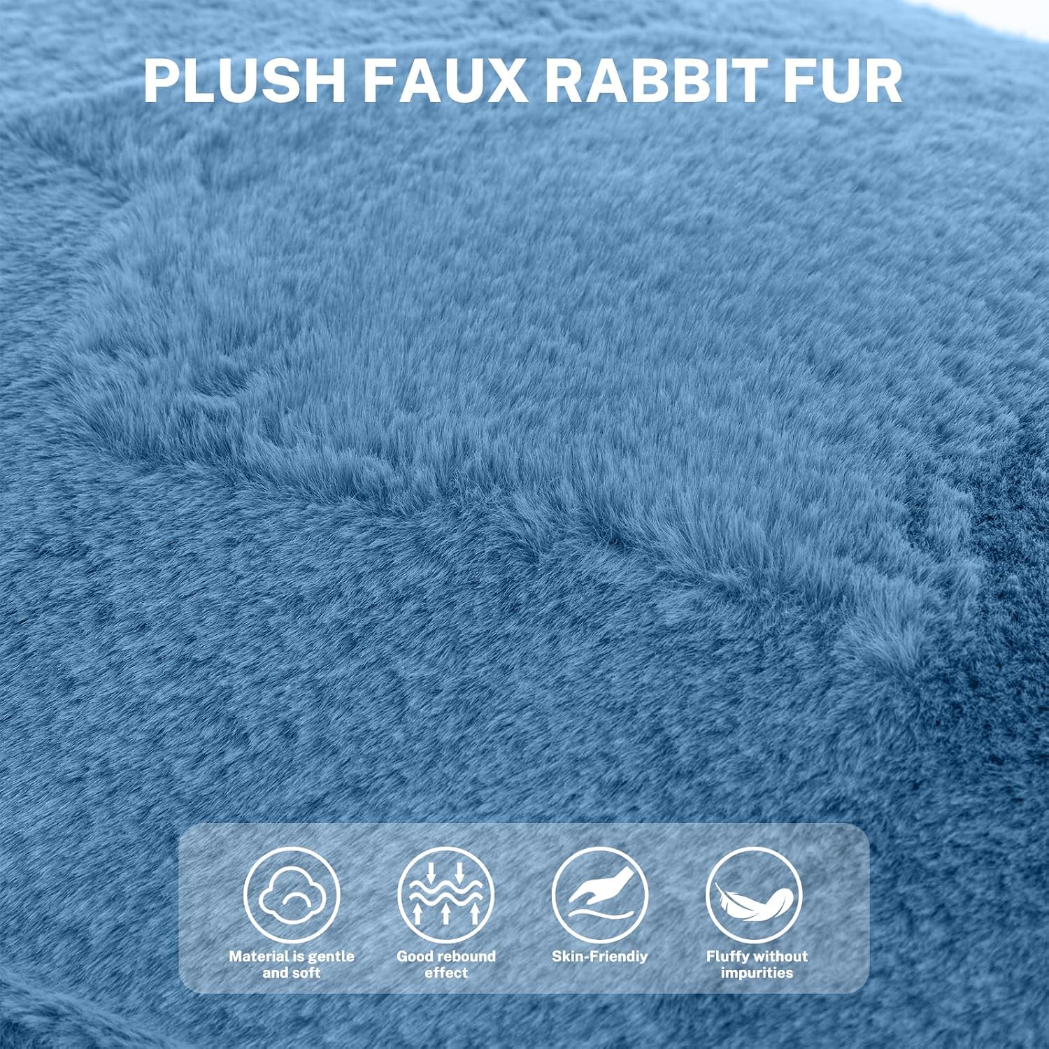 Giant Bean Bag Chair, Comfy Large Bean Bag Chairs for Adults and Kids, Fluffy Faux Rabbit Fur Floor Sofa for Living Room Bedroom Apartment, Light Bule