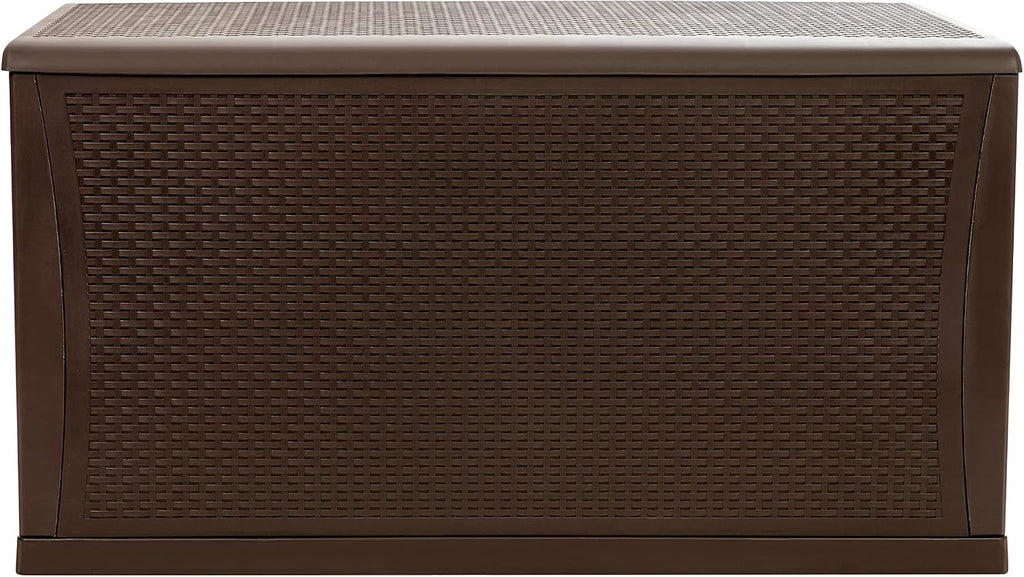 Flash Furniture 120 Gallon Plastic Deck Box - All-Weather Patio Storage and Organization for Throw Pillows, Pool Toys or Garden Tools