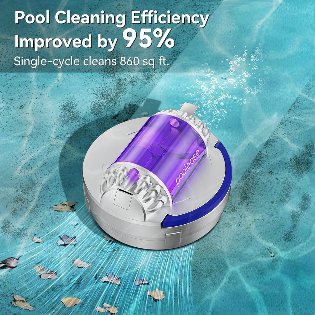 X1 Cordless Robotic Pool Vacuum, Automatic Pool Cleaner with 45W Dual-Motor, Ideal for Inground Above-Ground Flat Pool, 2L Debris Capacity, 90Mins Runtime
