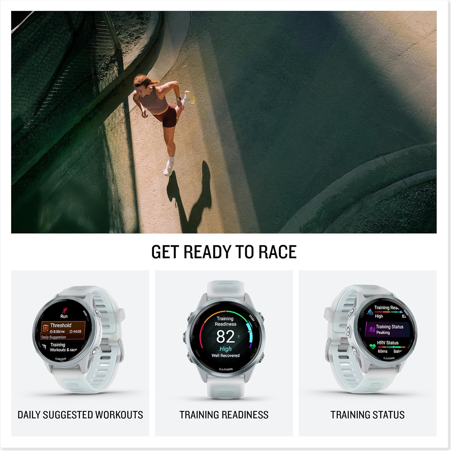 PlayBetter Garmin Forerunner 570 (42mm, Slate Gray/Translucent Black) Advanced GPS Running and Triathlon Smartwatch Bundle HD Screen Protectors & Wireless Earbuds